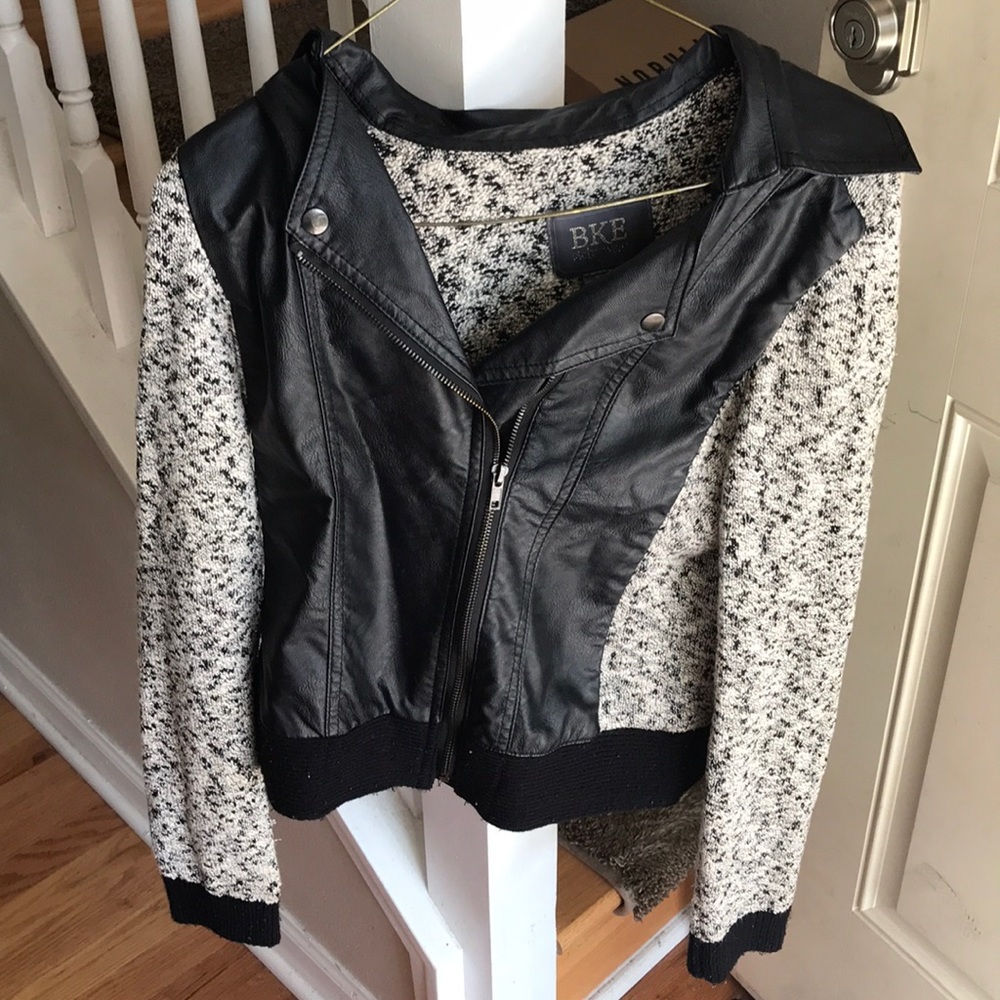 BKE pleather/sweater jacket